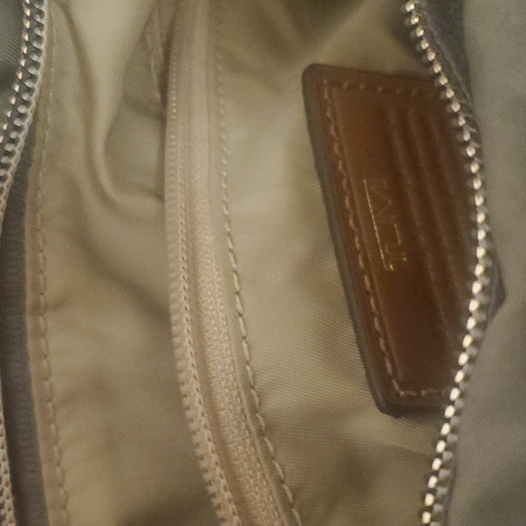 TUMI Olive Gray Ruffled Tote Bag - Picture 8 of 8